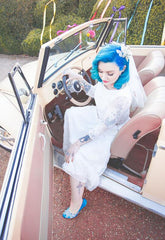 Modest Country Style Vintage 1960s two Piece Lace Ankle Length Wedding Dress with Sleeves,20101617-Dolly Gown